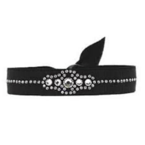 Les Interchangeables Adjustable Swarovski Crystal Choker with Black Stretch Ribb - Picture 2 of 8